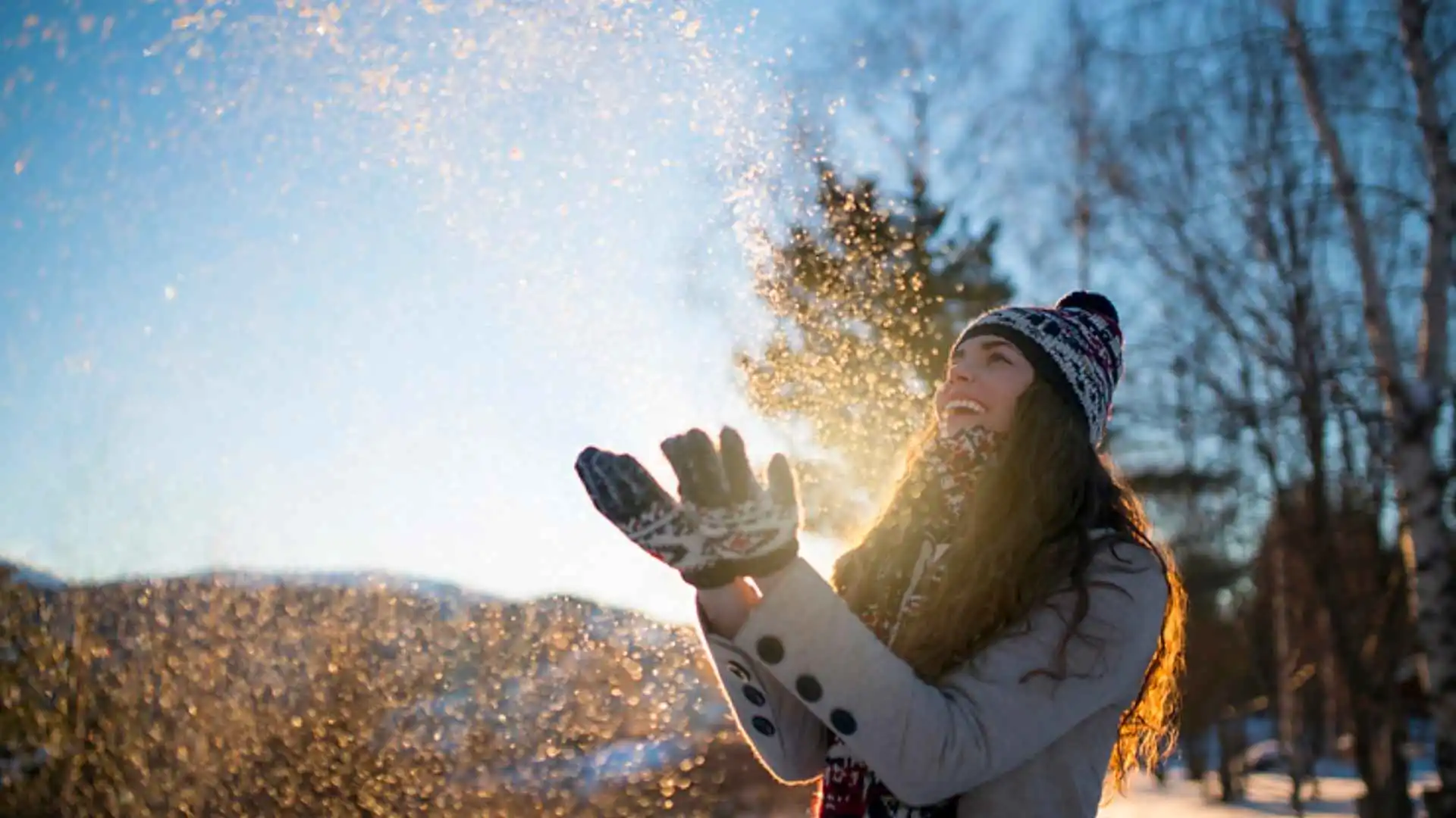A woman in the sun A woman in the sun during winter