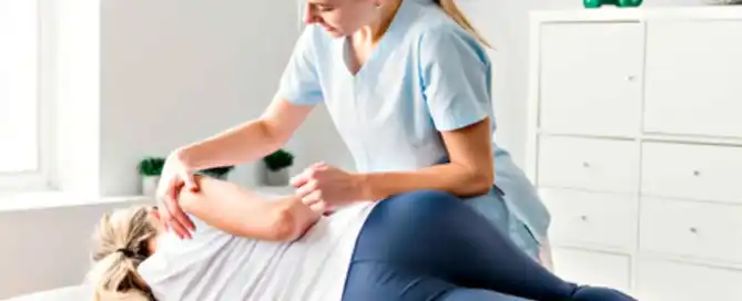a woman in a physiotherapy session
