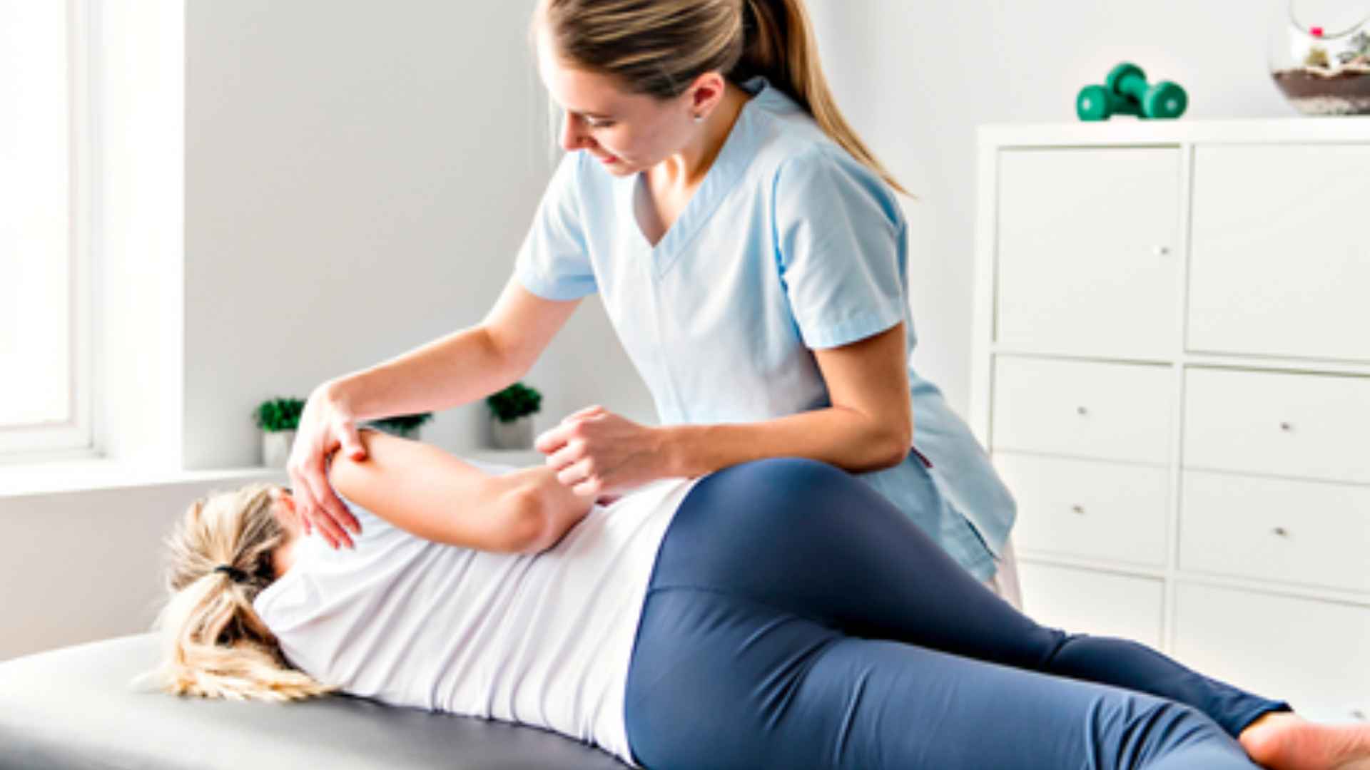 a woman in a physiotherapy session